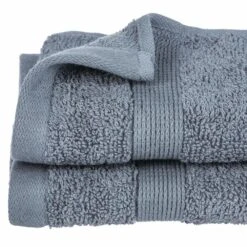 Baumwollhandtuch In Grau -Heimtextilien Verkauf atmosphera createur dinterieur baumwollhandtuch in grau 2