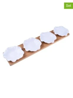 5tlg. Servierset In Natur/ Weiß - (L)10 X (B)38 X (H)3,5 Cm