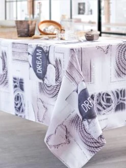 Tischdecke "Love Nature" In Beige/ Grau/ Weiß