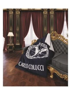 CARLO COLUCCI Wohndecke "Elisa" In Dunkelblau