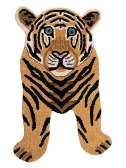 Woll-Teppich "Tiger" In Hellbraun/ Schwarz - (B)60 X (H)90 Cm