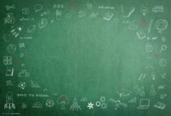 Tischsets I Platzsets Abwaschbar - Back To School - Aus Erstklassigem Vinyl (Kunststoff Ð BPA-frei) - 4 Stück - 44 X 32 Cm - Rutschfeste Tischdekoration