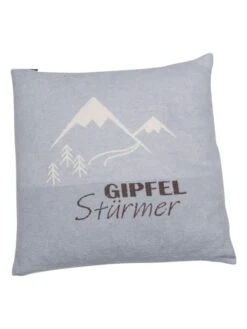 Kissenhülle "Silvretta - Gipfelstürmer" In Hellblau