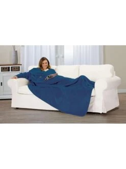 Decke In Blau - (L)240 X (B)150 Cm