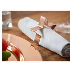4 Er-Set Servietennring Im Stern-Design In Kupfer -Heimtextilien Verkauf echtwerk 4 er set servietennring im stern design in kupfer 2