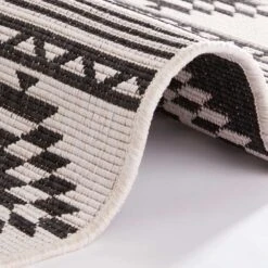 In- & Outdoor Wendeteppich Maple Schwarz Creme -Heimtextilien Verkauf freundin home collection in and outdoor wendeteppich maple schwarz creme 3