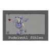 Fußmatte LEIPZIG "Pudelwohl" In Farbe Grau -Heimtextilien Verkauf gmd living fussmatte leipzig pudelwohl in farbe grau