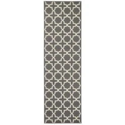 Kurzflor Teppich Läufer Glam Grau Creme