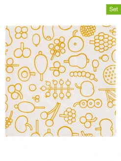 Iittala 2er-Set: Servietten "Frutta" In Weiß/ Gelb - 2x 20 Stück