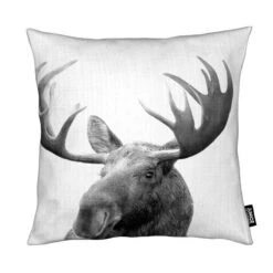 Kissen "Print 37" In Grau & Schwarz