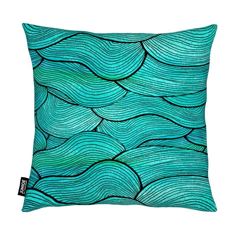 Kissen "Sea Waves Pattern" In Blau & Türkis 4 Kissen "Sea Waves Pattern" In Blau & Türkis – Bild 2