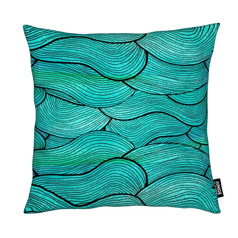 Kissen "Sea Waves Pattern" In Blau & Türkis 3 Kissen "Sea Waves Pattern" In Blau & Türkis