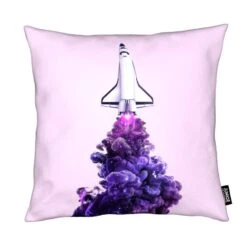 Kissen "Spaceship" In Rosa & Violett
