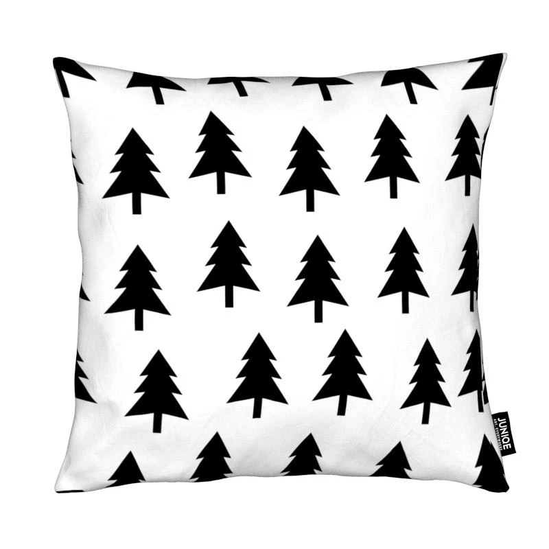 Kissen "Tree Pattern" In Schwarz & Weiß 3 Kissen "Tree Pattern" In Schwarz & Weiß