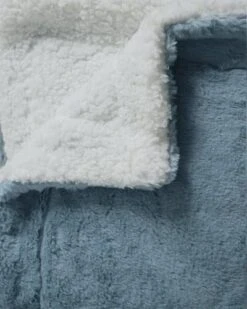 XL Kunstfell Wohndecke In Blau - (L)240 X (B)220 Cm -Heimtextilien Verkauf le comptoir de la plage xl kunstfell wohndecke in blau l 240 x b 220 cm 3