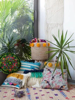 Kissen "Ave Otomi Negro" In Schwarz/ Bunt - Ø 45 Cm -Heimtextilien Verkauf madre selva kissen ave otomi negro in schwarz bunt o 45 cm 1