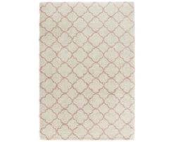 Hochflor Teppich Luna Creme Rosa