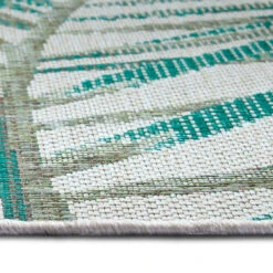In- & Outdoor Teppich Palm Smaragdgrün Creme, 160 Cm Rund -Heimtextilien Verkauf northrugs in and outdoor teppich palm smaragdgrun creme 160 cm rund 2