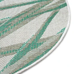 In- & Outdoor Teppich Palm Smaragdgrün Creme, 160 Cm Rund -Heimtextilien Verkauf northrugs in and outdoor teppich palm smaragdgrun creme 160 cm rund 5