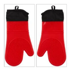 10 Paar Ofenhandschuhe In Rot -Heimtextilien Verkauf relaxdays 10 paar ofenhandschuhe in rot 5