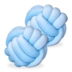 2x Knotenkissen In Hellblau - Ø 25 Cm -Heimtextilien Verkauf relaxdays 2x knotenkissen in hellblau o 25 cm 7