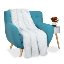 Felldecke In Weiß/ Grau - 150x200 Cm -Heimtextilien Verkauf relaxdays felldecke in weiss grau 150x200 cm 6