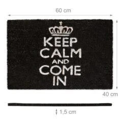 Fußmatte Keep Calm In Schwarz - (B)60 X (T)40 Cm 11 Fußmatte Keep Calm In Schwarz - (B)60 X (T)40 Cm -Heimtextilien Verkauf relaxdays fussmatte keep calm in schwarz b 60 x t 40 cm 3