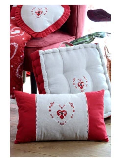 Kissen "Pauline" In Weiß/ Rot - (L)50 X (B)30 Cm -Heimtextilien Verkauf stof france kissen pauline in weiss rot l 50 x b 30 cm 4