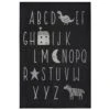 Flachgewebe Kinderteppich ABC Alphabet Schwarz/creme -Heimtextilien Verkauf teppich boss flachgewebe kinderteppich abc alphabet schwarz creme