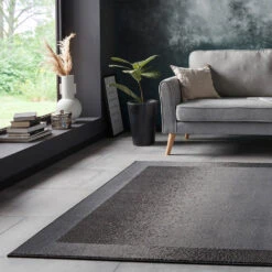 Kurzflor Teppich Gradient Schwarz -Heimtextilien Verkauf teppich boss kurzflor teppich gradient schwarz 2