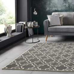 Kurzflor Teppich Luxor Grau/creme -Heimtextilien Verkauf teppich boss kurzflor teppich luxor grau creme 2