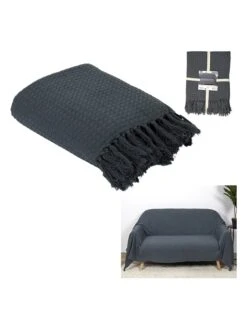 Plaid In Anthrazit - (L)250 X (B)170 Cm -Heimtextilien Verkauf the home deco factory plaid in anthrazit l 250 x b 170 cm 5