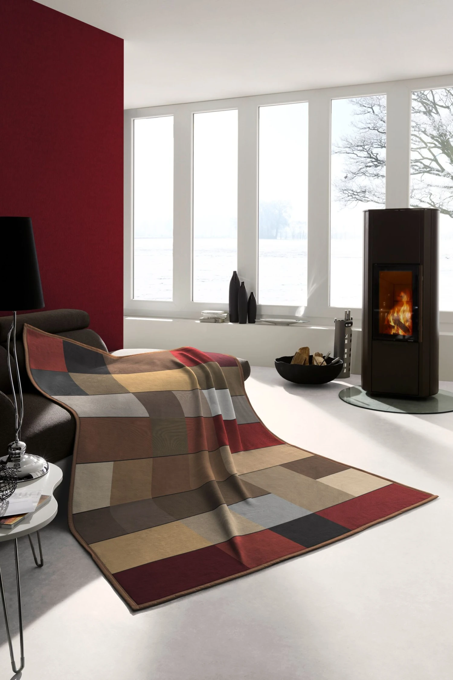 Cotton Home Wohndecke Blocking In Braun 3 Cotton Home Wohndecke Blocking In Braun