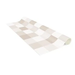 Vinyl-Teppich - Geometrisches Muster Buntes Schachbrett Sand In Creme-Beige -Heimtextilien Verkauf wallart vinyl teppich geometrisches muster buntes schachbrett sand in creme beige 5